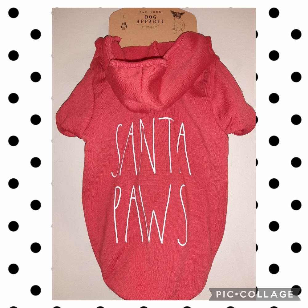 🆕️ Rae Dunn "Santa Paws" Christmas Dog Sweater Size Large ~ RD Pet Outfit 🐶 🎄